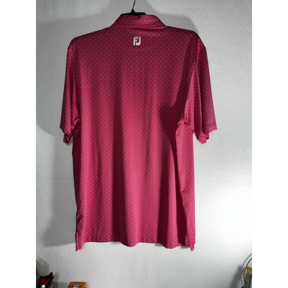 Footjoy Polo Golf Shirt Mens Performance All Over Print Diamond Size XL - Picture 9 of 9